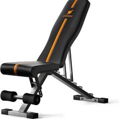 LIMITED TIME DEAL | Foldable Adjustable Weight Bench | 90 Degree, Incline, Decline, Flat | Pre Assembled | Weights Set Compatible | Home Gym Benches | Full Body Workout Exercise