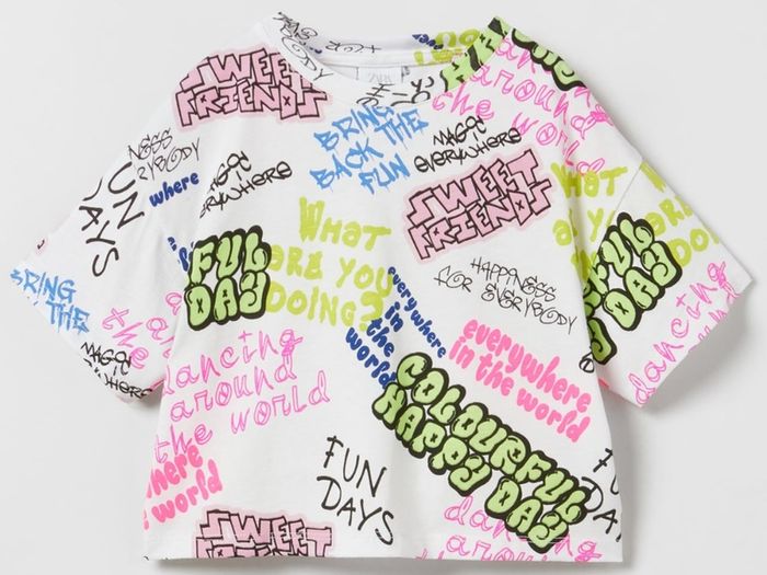 Girls top Graffiti T-shirt 11-12yrs From Zara - New!