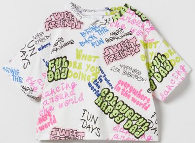 Girls top Graffiti T-shirt 11-12yrs From Zara - New!