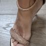 QUEEN VIVI Rose Gold Bling Strap High Heels Sz 41 (Fit 7-7.5UK) Image 3