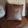 Brown Leather Sofa Set x 3 and 2 Seater Image 5