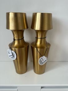 EZ Living Two Gold Candle Holders
