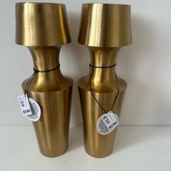 EZ Living Two Gold Candle Holders