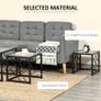 Set of 3 Nest of Tables Square Side Tables with Metal Frame, Grey (FREE POSTAGE) Image 3