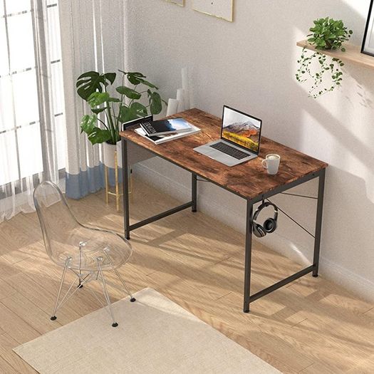 Writing Computer Desk,Office Work Desk for student and worker,Laptop Table with Storage Bag and Headphone Hook,Modern Simple Style Desks for Bedroom,Home, Office 100x50x75cm (FREE POSTAGE)