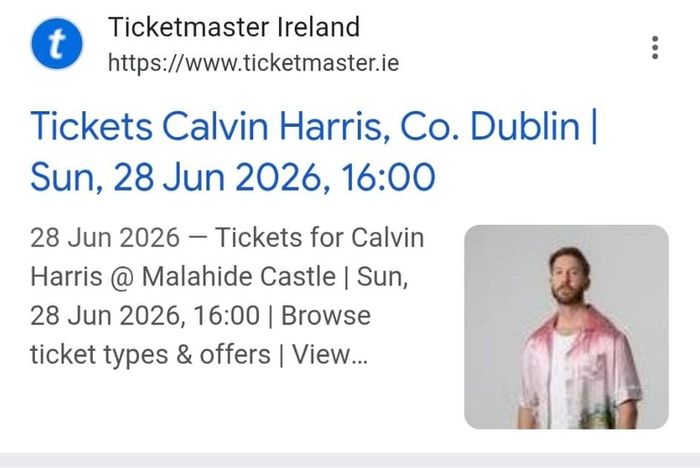 Calvin harris ticket