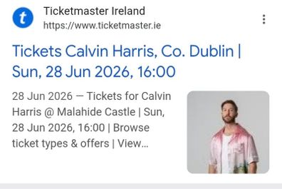 Calvin harris ticket