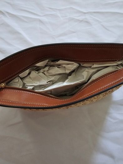 Mango Straw Woven Clutch Bag