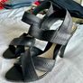 Bally vintage Y2K 00s leather black strappy high heel sandals EU37.5 Image 2