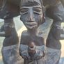 Stunning Vintage African Tribal Hand-carved Hardwood Ebony Divination Bowl Image 8