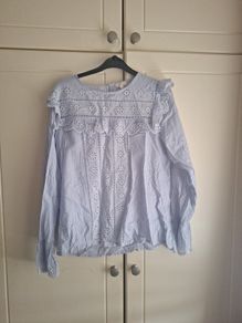 blue and white stripe River Island top