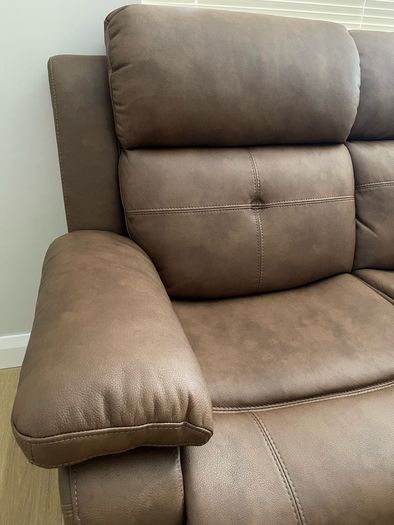 Brand New Brown Fabric Corner Recliner Sofa