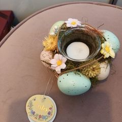 Brand new Easter glass T light holder