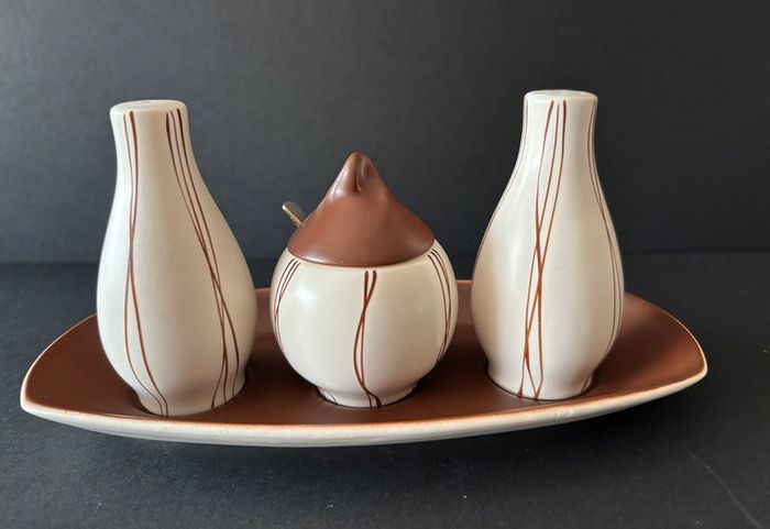 Vintage Carlton Ware Salt, Pepper and Mustard Pot Set