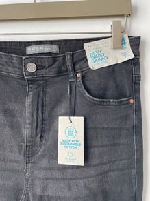 Denim Co. High waist skinny jeans faded black size 14 new
