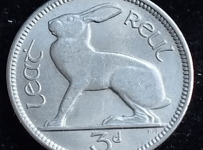 Ireland - 1966 - 3 Pence - Hare - High Grade - KM.12a - [#2048]