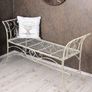 Garden Bench Shabby Chic White Iron Nostalgia   Bench  White Garden Bench Country House Image 3