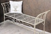 Garden Bench Shabby Chic White Iron Nostalgia   Bench  White Garden Bench Country House