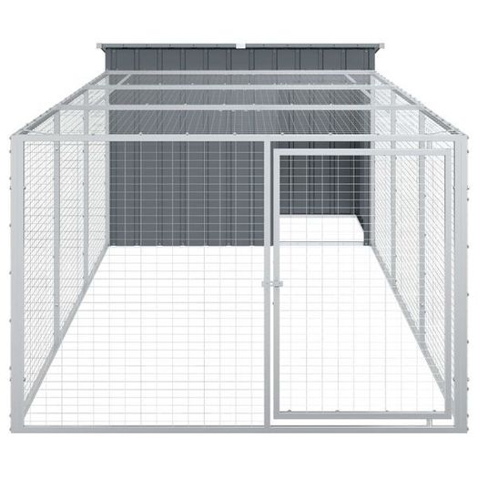 Dog House with Run Anthracite 153x396x110