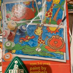 arts and crafts kids 3-6 paint by numbers wipe clean