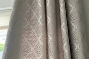 Grey patterned eyelet curtains