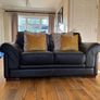 Leather Couch 3 seater 2 seater and footstool Image 7