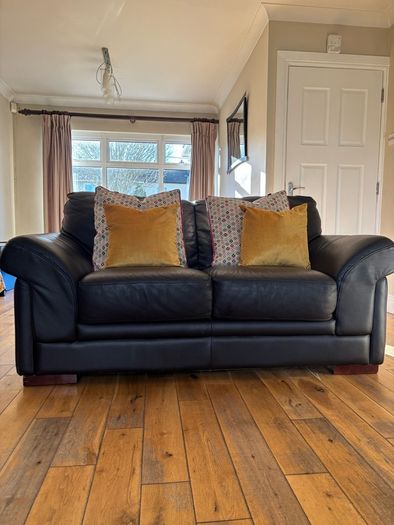 Leather Couch 3 seater 2 seater and footstool