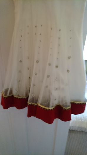 Beautiful cream and red unusual dress