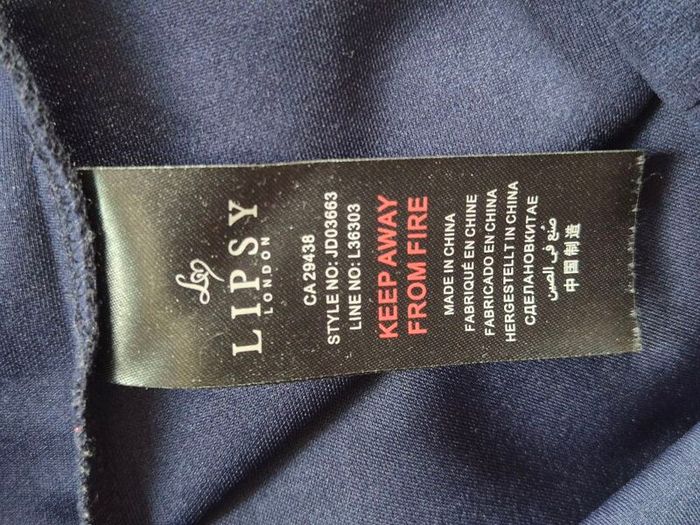 Navy blue lace bodycon dress Lipsy London (UK 12 / EU 40)