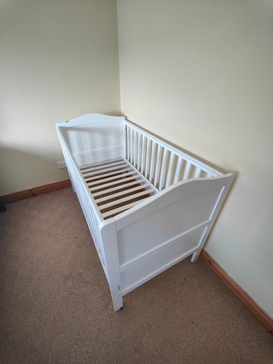 White Baby Cot / Cot Bed,  Good Condition