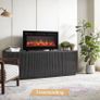 NEW SALE |  3 in 1 Electric Fireplace, Freestanding, Wall Mounted, Recessed, 9 Colour Flame Effect, Media Wall Compatible, 900W - 1800W Heater Image 5