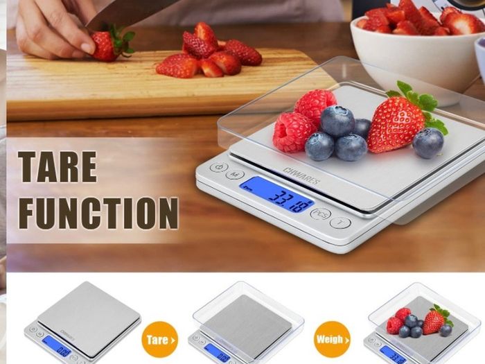 Food Scale, Rechargeable Kitchen Scale with Trays 500g/0.01g, Tare Function Digital Scale Grams and Ounces, for Weight Loss, Dieting, Baking, Cooking, Meal Prep, Coffee, Jewelry, Silver (FREE POSTAGE)