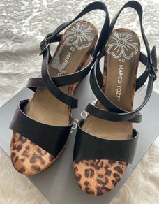 Marco Tozzi Wedge Sandals - Black- Size 40
