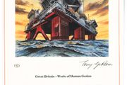 1983 Great Britain Works of Human Genius Commemorative stamps with First Day of Issue Cancel Limited Edition Lithographed Print measuring 333mm X 257