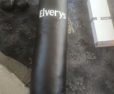 boxing bag and wall bracket and gloves
