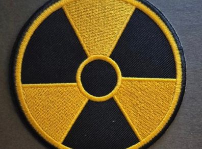 Radiation warning symbol, cloth patch.