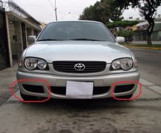Original Set Toyota Corolla E11 VVTI 00-02 Facelift Front Bumper Non Fog light Grille Blanks Pair Drivers & Passengers Side. 81481-12020 81481-12040