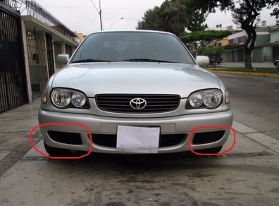 Original Set Toyota Corolla E11 VVTI 00-02 Facelift Front Bumper Non Fog light Grille Blanks Pair Drivers & Passengers Side. 81481-12020 81481-12040