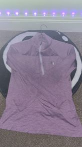 Under Armour Women's Heatgear Tech 1/4 Zip Twist Training Top Medium Lavender Purple
