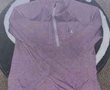 Under Armour Women's Heatgear Tech 1/4 Zip Twist Training Top Medium Lavender Purple