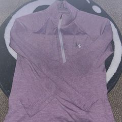Under Armour Women's Heatgear Tech 1/4 Zip Twist Training Top Medium Lavender Purple