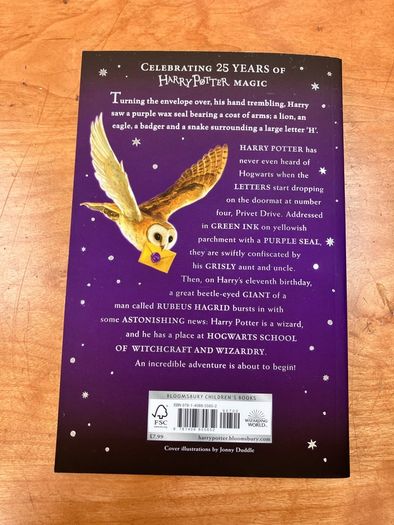 Harry Potter and The Philosopher's Stone by J K Rowling