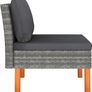 Set of 2 Garden Lounge Chairs Modular Poly Rattan Sofa Sections with Cushions Image 4