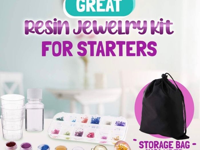Resin Jewelry Making Kit - Resin Kits for Beginners with Molds and Resin Making Supplies - Silicone Casting Mold, Tools Set and Clear Epoxy Resin for DIY Jewelry Craft (FREE POSTAGE)