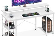 Computer Desk with Shelves, 120 x 50 cm Gaming Desk with Storage, Home Office Table, Modern Simple Style PC Table, Stable Workstation