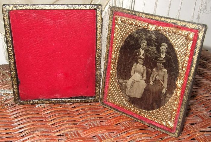 Pair of Rare Antique 1850s Cased Photographs