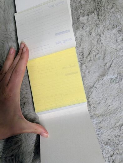 receipt book, few pages gone