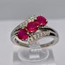 African Ruby & Natural Zircon Bypass Ring in Platinum Overlay Sterling Silver Image 6