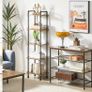 Ladder Shelf,5-Tier Storage Shelves,Small Bookshelf,Shelving Unit with Metal Frame,Vintage Industrial Plant Display Stand,Bookcase for Living Room, Home Office (FREE POSTAGE) Image 6