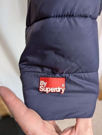 Superdry Women's Navy Padded Hooded Jacket Size L
